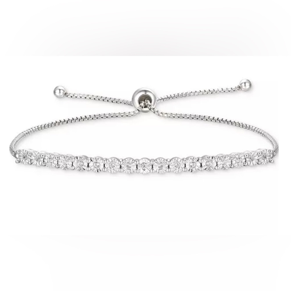 Macy's Silver-Tone Sparkling Tennis Bracelet